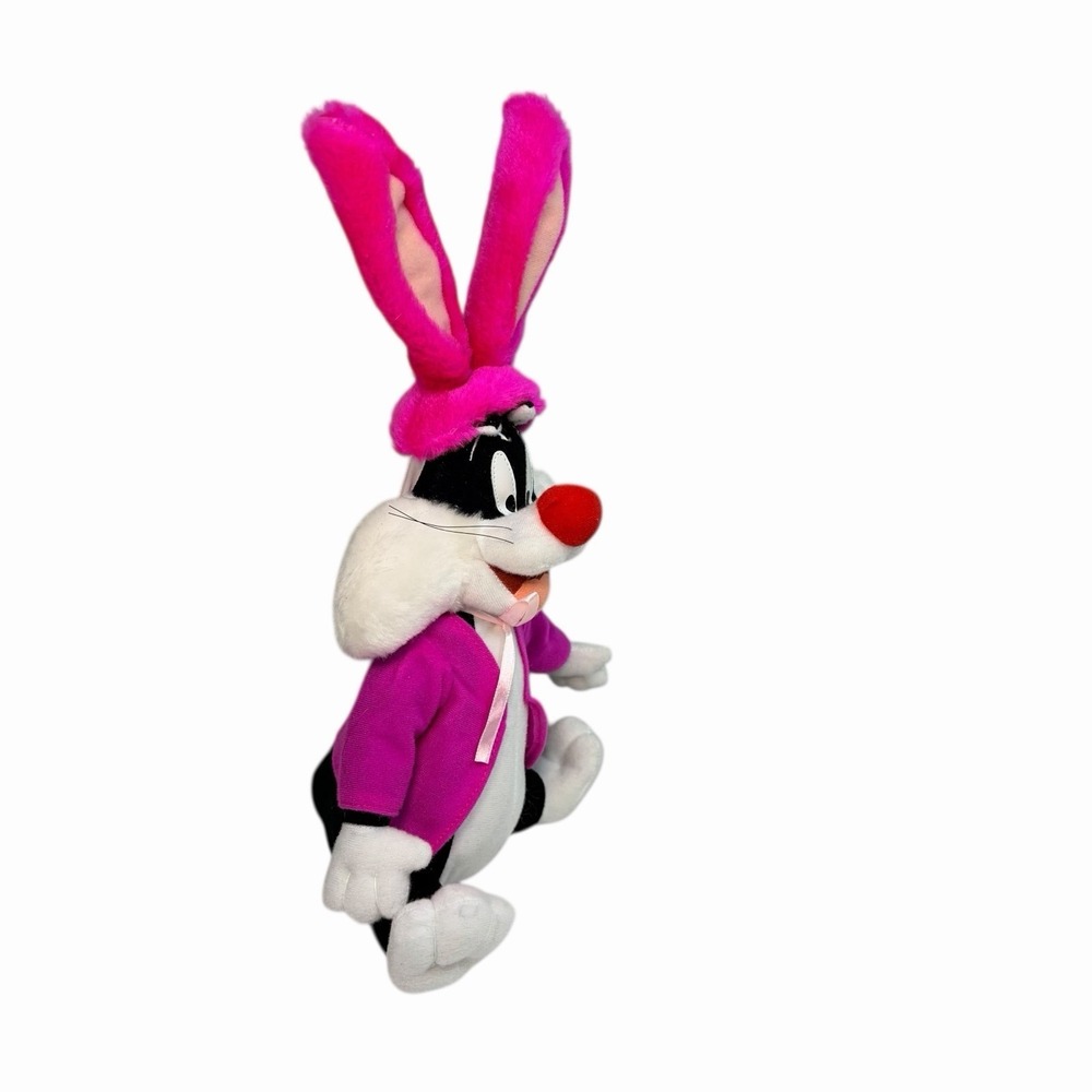 VTG 1999 Warner Bros Looney Tunes Sylvester Cat Easter Plush Bunny Ears Rare - Picture 4 of 8